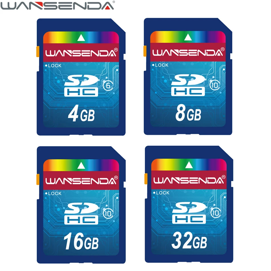 

100% Real Capacity WANSENDA SD Card 32GB 64GB Memory Card 16GB 8GB 4GB SDHC SDXC Flash Memory Card H2testw Test