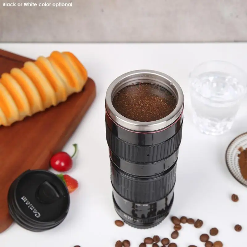 Высокое качество креативный 400 мл линза для камеры в форме объектива из нержавеющей стали чашка для воды кофейная чайная кружка креативные чашки и кружки с крышкой