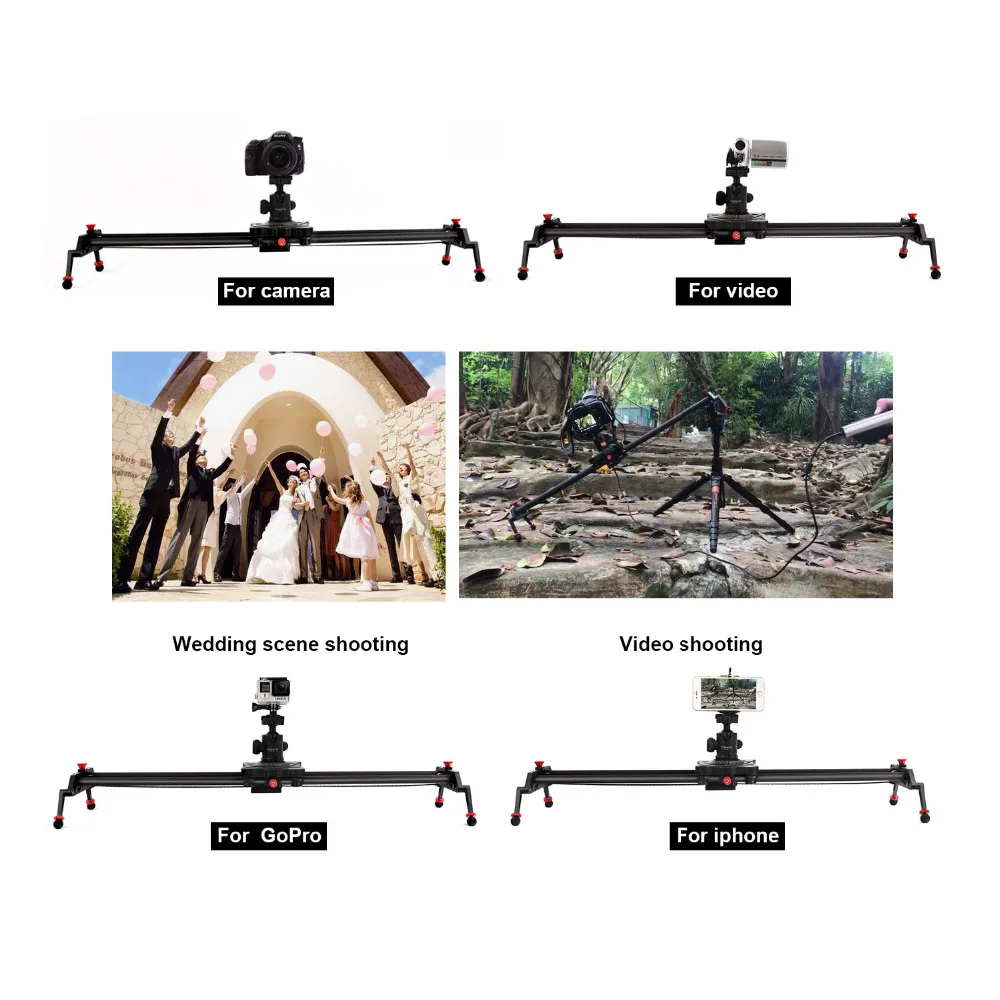 fosoto Stepper Motor Motorized Timelapse Video Slider Follow Focus Rail Carbon Slide for Electric Control DSLR Camera Shooting