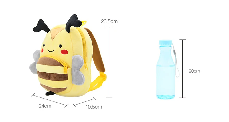 Cartoon Animal Plush Kids Backpacks Cute Bee Baby Alleviate Burden Girls Boys Mochila Kindergarten Toys Children Gifts T0728 (1)