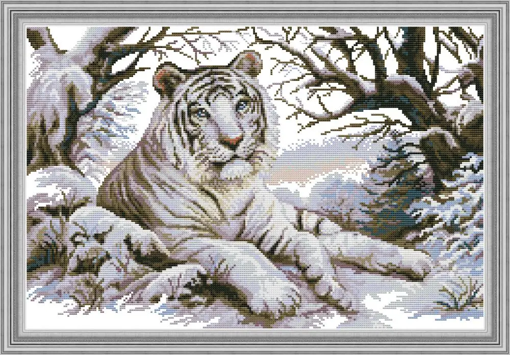 

Tiger 5 cross stitch kit aida 14ct 11ct count print canvas cross stitches needlework embroidery DIY handmade