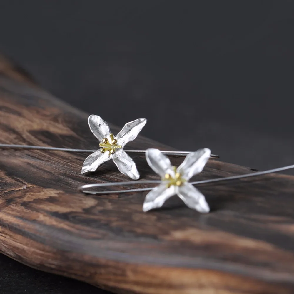 Handmade Genuine 925 Sterling Silver Special Poetic Clover Dangle Earrings Ethnic Vintage New Fashion Jewelry pendientes plata Fine Jewelry