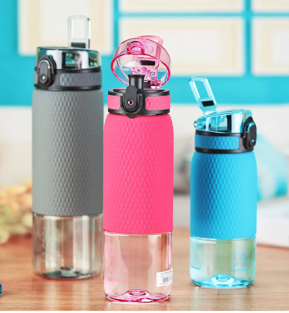 UZSPACE 500ml Tritan Sports Water Bottles Creative Portable buckle Lemon fruit tea Filter Shaker Drink Bottle For Water BPA Free5055-5056-5057_01