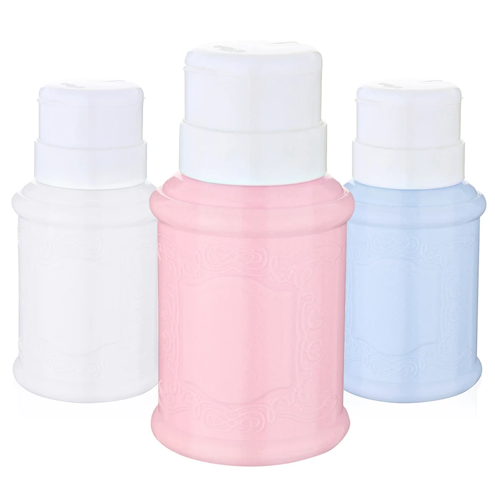 

250/200ml 7colors Empty Plastic Nail Polish Remover Alcohol Liquid Press Pumping Dispenser Bottle Nail Art UV Gel Cleaner Tool