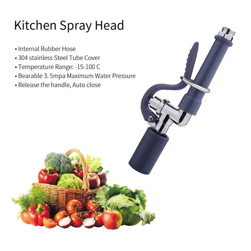 Kitchen Sink Faucet Pre-Rinse Spray Valve with Handle Grip High Pressured Sink Faucet Sprayer Head for Replacement Kit of Commercial Home Faucet (3)