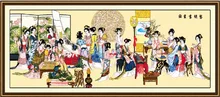 Lyre-playing chess calligraphy and painting(1) cross stitch kit Pattern printed canvas DMC embroidery DIY handmade needlework