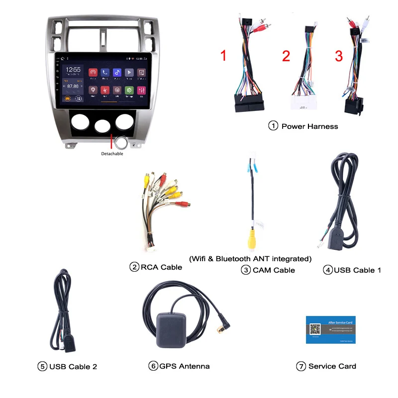 Top 2G RAM 32G ROM 10.1 INCH Android 8.1 GPS Navigation for 2006-2013 Hyundai Tucson Car Multimedia Player 5