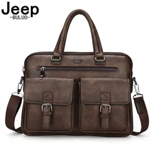 Мужской брендовый портфель jeep buluo, коричневый портфель для ноутбука 14", деловая сумка для документов, сумка на плечевом ремне, модель 8001, все сезоны