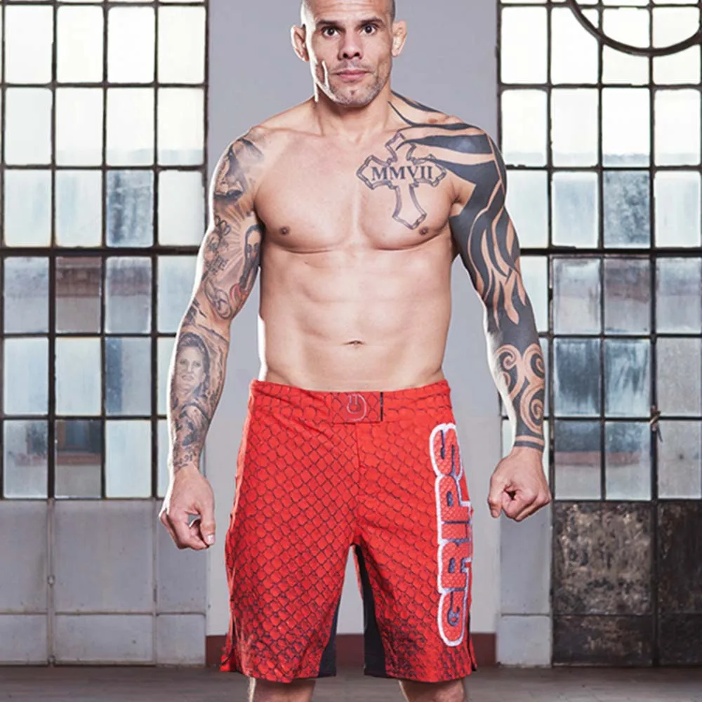 MMATrunks 2019 Red Letter Print Kick Boxing Shorts MMA Trunks Short Muay Thai Boxeo Thai Grappling Sportbroek Heren Gym Shorts (4)
