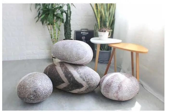Новинка, твердая креативная 3D подушка с имитацией камня, галька, хлопок, белая большая подушка, ленивый креативный домашний декор, забавная мягкая подушка