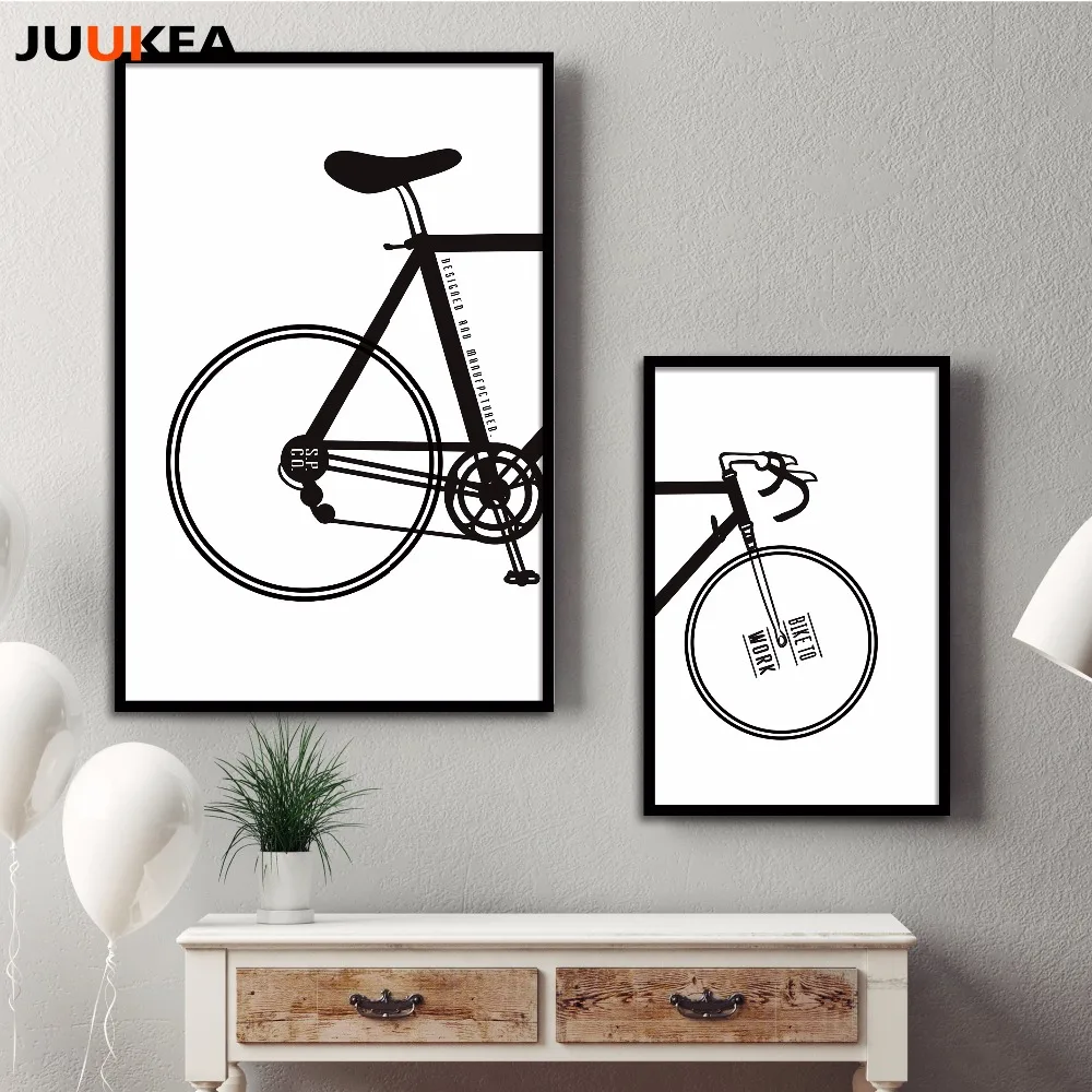 Seni Kanvas Cetak Lukisan Poster Nordic Hitam Putih Minimalis