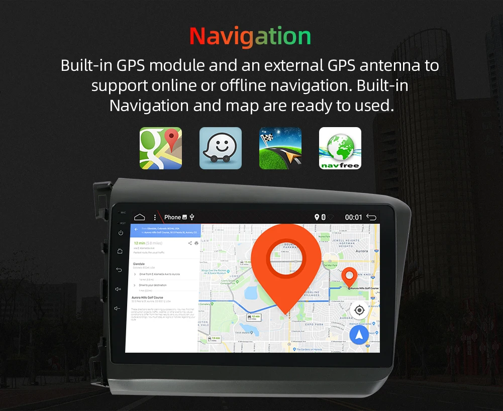 4g ram Восьмиядерный android 9,0 автомобильный dvd GPS; Мультимедийный проигрыватель для Honda Civic 2012- автомобильный dvd НАВИГАЦИЯ raido аудио видео плеер