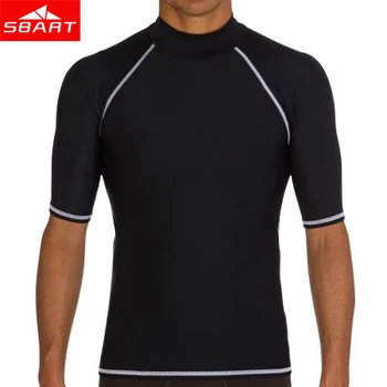 

SBART Men Diving Wetsuits Jacket Short Sleeve UV Protection Tops Shirt Surf Rashguard Swim Surf Dive Sportswear Wetsuits Jacket