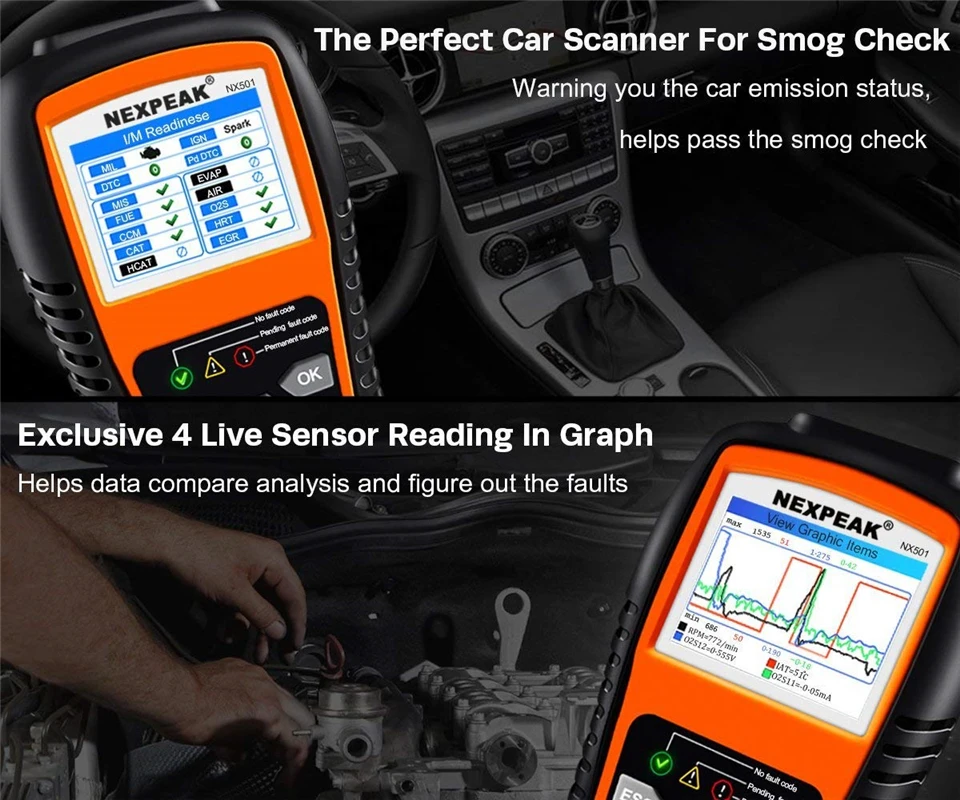 OBD2 Автомобильный сканер NEKPEAK NX501 OBD 2 авто диагностический двигателя автомобиля