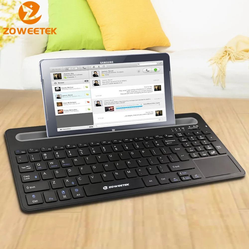 

Zoweetek ZW07 Wireless Bluetooth Keyboard English Touchpad Mouse Combo For Phone Tablet PC HTPC Google Android Smart TV BOX IPTV