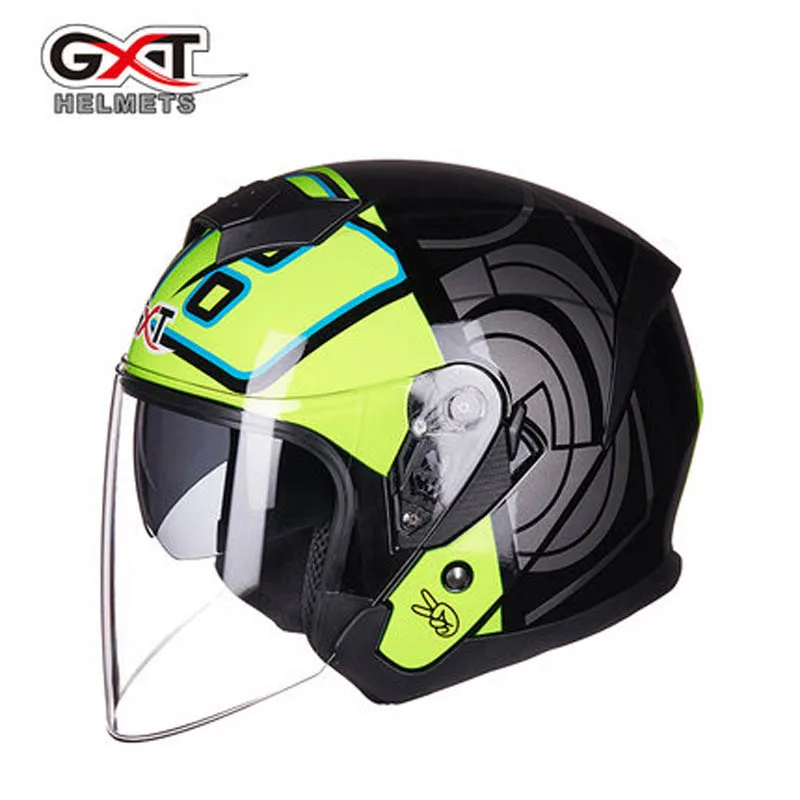 

New arrive GXT motorcycle helmet half face double lens moto helmets men women summer capacete