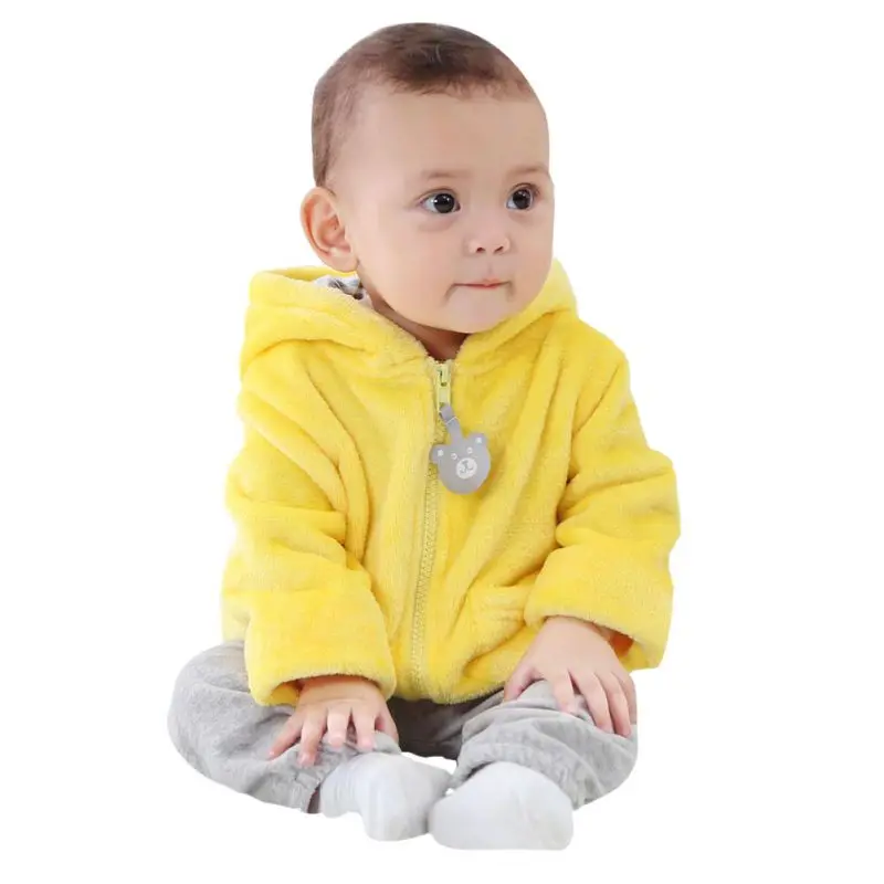 Плотные теплые пальто с длинным рукавом сезона осень-зима для маленьких девочек верхняя одежда принцессы для маленьких детей - Цвет: Цвет: желтый