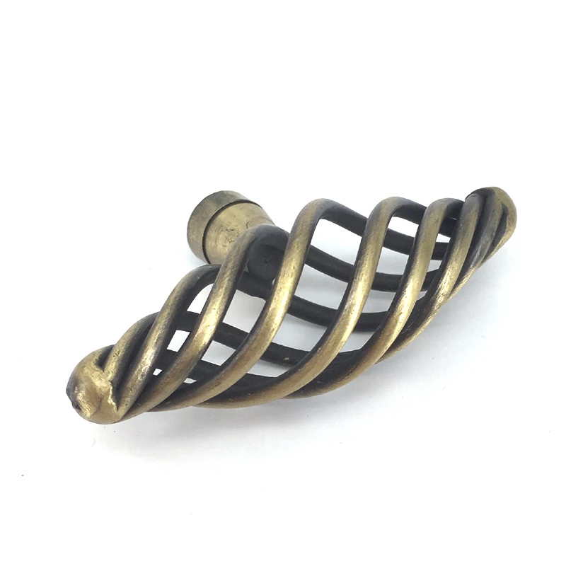 72mm Zinc alloy Spiral Pull Handle Kitchen Cupboard Closet