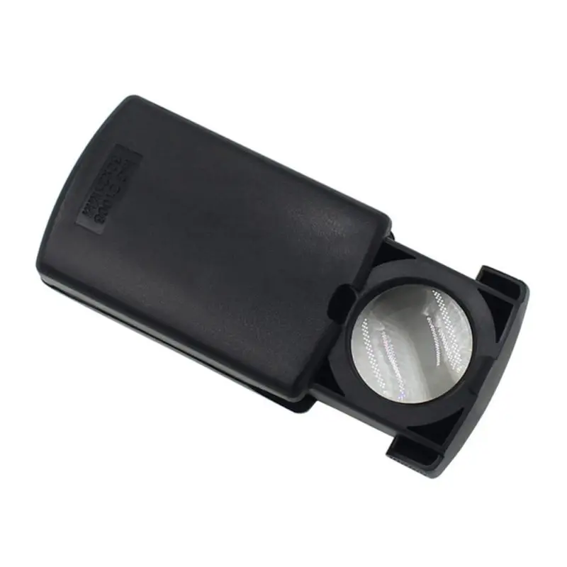 

30X Mini Pocket Black Microscope LED fold eye Jewelry Loupe Pull Type Jewelry Magnifier with LED Light Jewelry Loupe