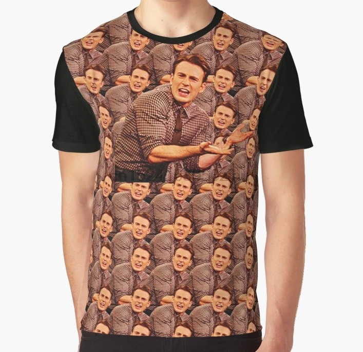 

All Over Print T Shirt Men Funny tshirt Chris Evans everywhere Graphic T-Shirt