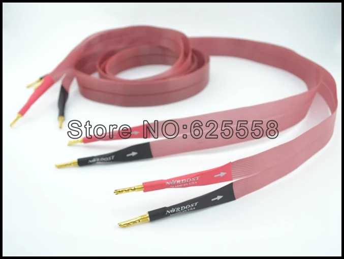 

Hifi audio Red Dawn speaker cable with gold plated spade plug hifi speaker wire 2.5M lound speaker for hifi