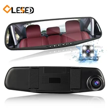 Двойная Линза Автомобиля камера зеркало заднего вида авто DVRs автомобили DVR парковка видеорегистратор регистратор видеорегистратор Full HD 1080 P