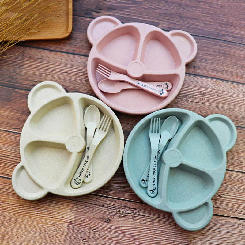 3Pcs Baby Bamboo Food Storage Tableware Kids Plate Spoon Fork Solid Dishes Newborn Children Eco-friendly Dinnerware Set BB5129 3Pcs Baby Bamboo Food Storage Tableware Kids Plate Spoon Fork Solid Dishes Newborn Children Eco-friendly Dinnerware Set BB5129