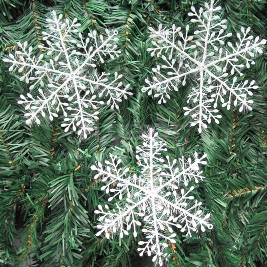 DIY 30/60PCS Classic White Snowflake Ornament Christmas Tree Hanging Decorations