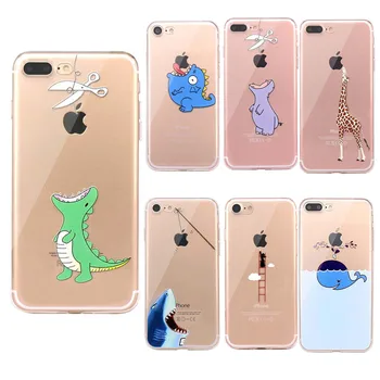 

for Capinha Para iPhone X Case 5 5S 6 6S 7 8 Plus X XS Cute Animals for Cover iPhone 7 Case Soft TPU for Fundas iPhone 6 Case