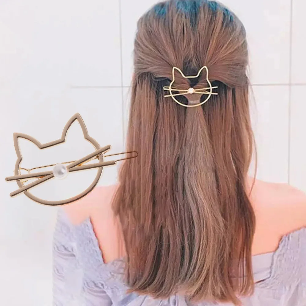 

Fashion Women Girls Metal Cute Cat Hairpins Hair Clips Lovely Animal Hair Accessories