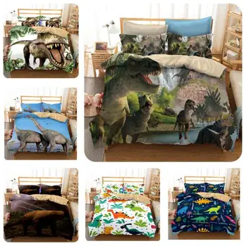 

3D Dinosaur US Size Duvet Cover Set Duvet Cover With Pillowcases Without Filler Without Sheet Reactive Printed