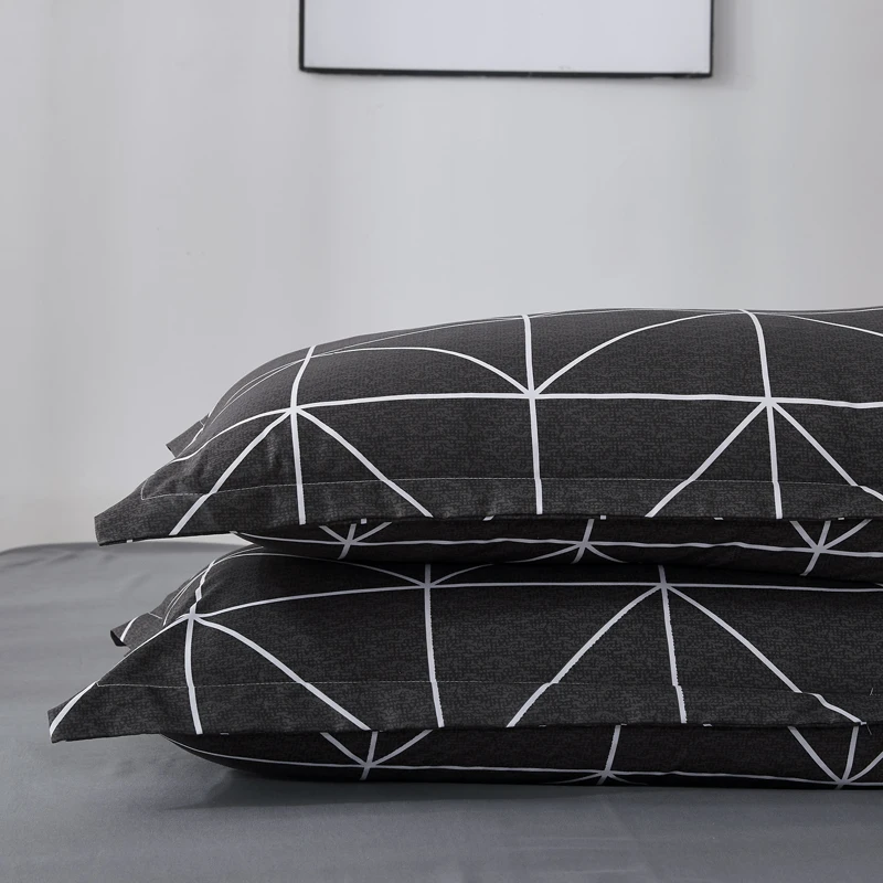 SlowDream أسود طقم ملاءة سرير هندسية غطاء لحاف مزدوجة الملكة شقة ملاءات السرير الشمال أغطية المنسوجات المنزلية Bespread مجموعة SlowDream أسود طقم ملاءة سرير هندسية غطاء لحاف مزدوجة الملكة شقة ملاءات السرير الشمال أغطية المنسوجات المنزلية Bespread مجموعة