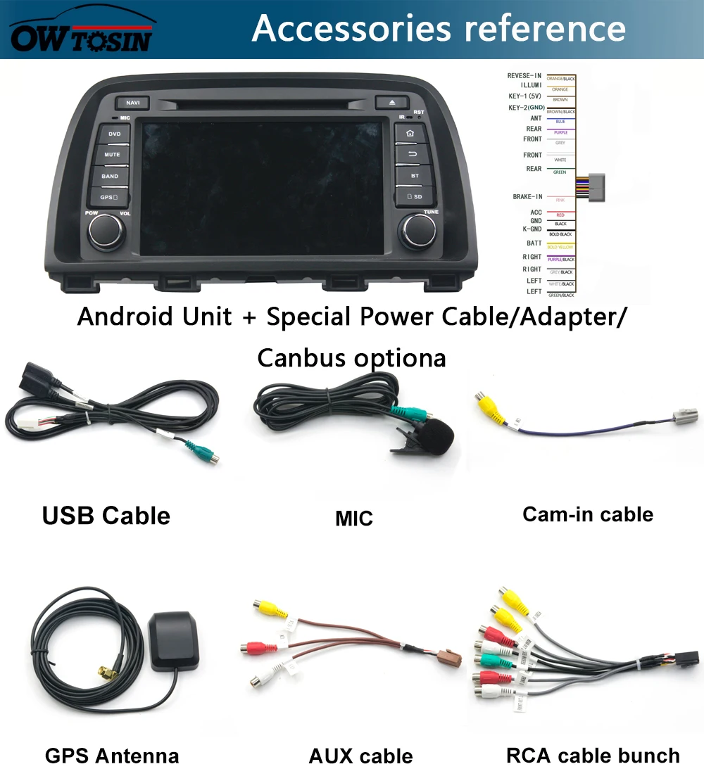 Discount 9" IPS 8 Core 4G RAM 64G ROM Android 9.0 Car DVD Radio GPS Navi For Mazda CX-5 2012 2013 2014 2015 2016 DSP CarPlay Parrot BT 14