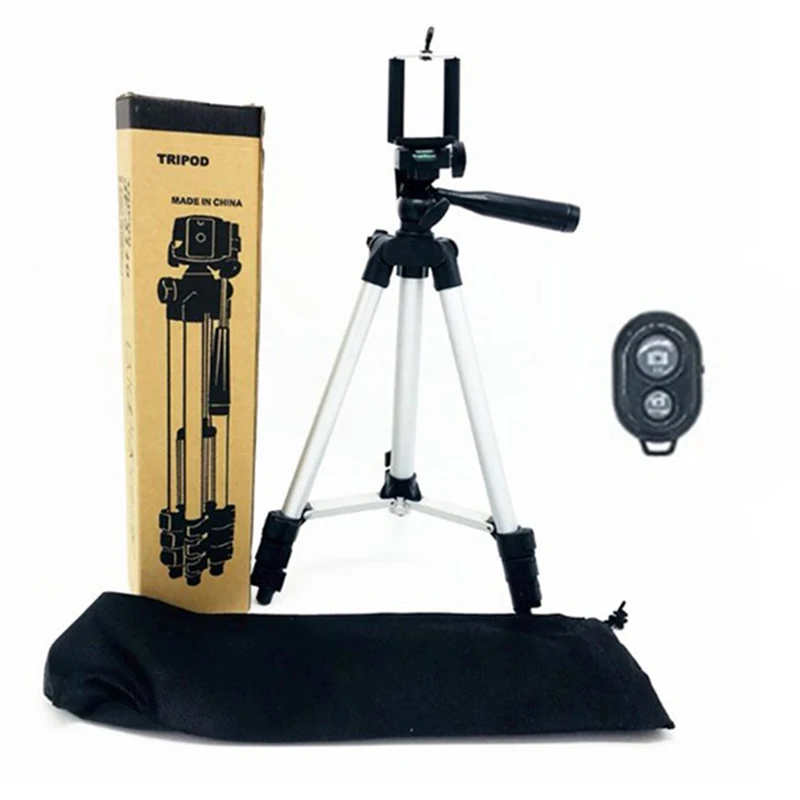 

35-106cm Universal Phone Tripod Clip Set For Cell Phone Stand Holder Adjustable Tripod for iPhone X XS Camera Bluetooth Remote