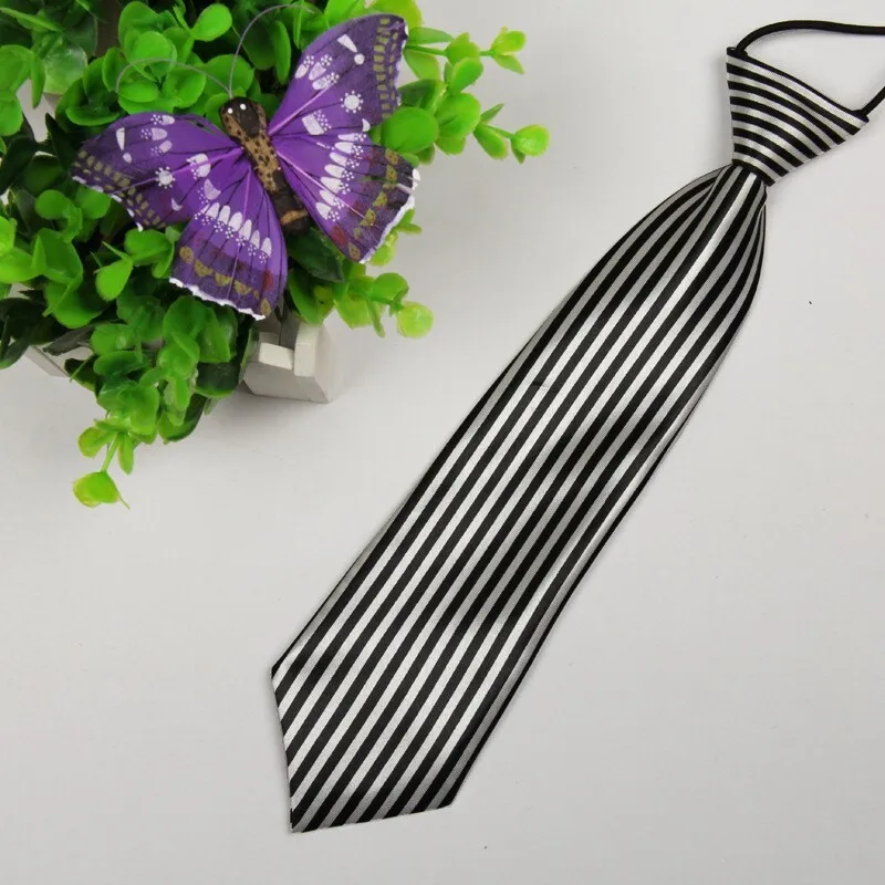 Размер: 28 см* 7 см Черно-белые полосатые детские галстуки Повседневные детские галстуки Новое поступление модные оптом - Цвет: ET10