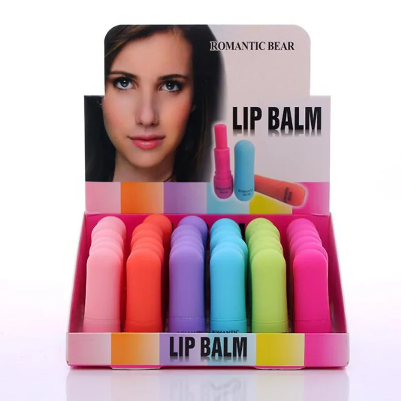 ROMANTIC BEAR Mini 6 Color Fruit Flavours Discoloration Lip Balm Moisturizing Matte Pipe Lip