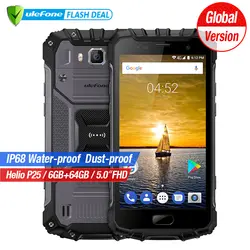 Ulefone Armor 2 6 ГБ Оперативная память 64 ГБ Встроенная память Водонепроницаемый IP68 мобильный телефон 5.0 дюймов FHD MTK6757 Octa core android 7.0 16MP камера 4G