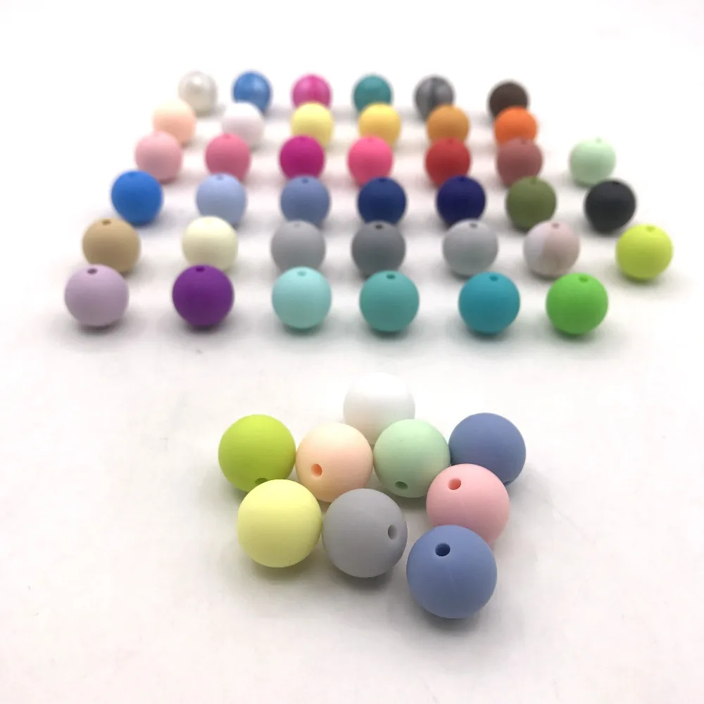 Силиконовые Круглые бусины 15 мм/12 мм/10 мм/20 мм, шарики для ожерелья, ювелирные изделия из пищевого силикона, Детские Прорезыватели для зубов, сделай сам, браслеты для изготовления бусин