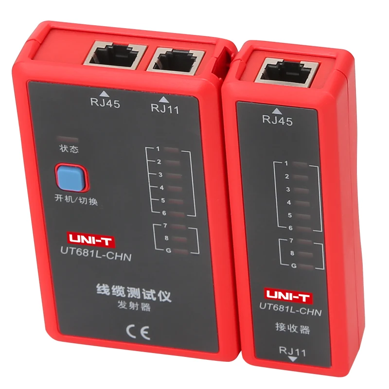 UNI T UT681L RJ45 RJ11 кабель lan тестер авто сетевой кабель светодиодный тестер Ethernet/телефон/BNC/HDMI ремонт инструмент быстрой/медленный режим