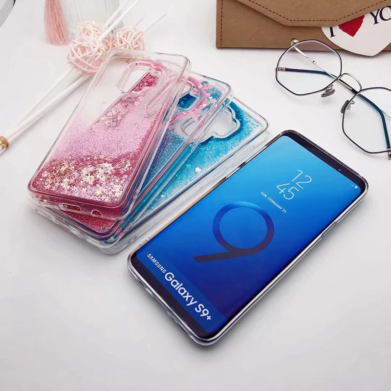 for Samsung Galaxy S9 case Back cover Bling Glitter Dynamic Quicksand Liquid Case for samsung S9 plus cover Galaxy S9 coque (1)