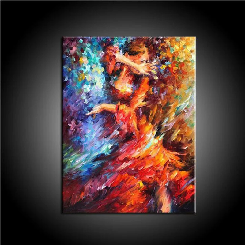 Peinture A L Huile Sur Toile Abstraite Fait A La Main Abstrait Pur Peinture Danseuse Flamenco Decor De Maison Aliexpress