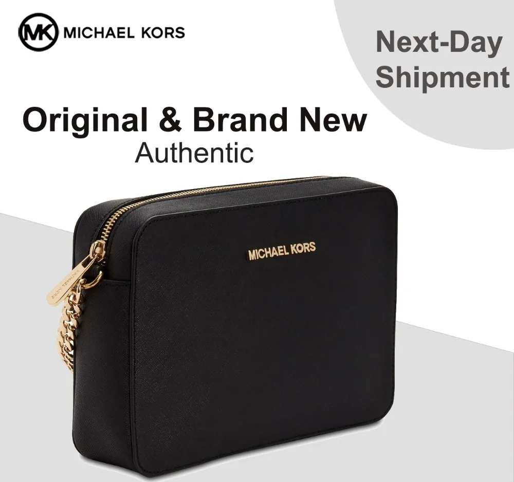 Michael Kors Jet Set East West Crossgrain Leather Crossbody (black/gold)  Luxury Handbags For Women Bags Designer By Mk - Shoulder Bags - AliExpress