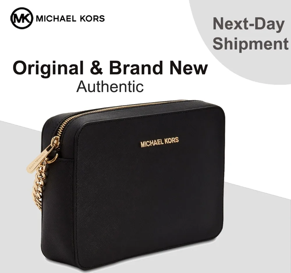 Michael Kors Jet Set East West Crossgrain cuero bandolera (negro/dorado)  bolsos de lujo para mujeres bolsos diseñador por MK| | - AliExpress