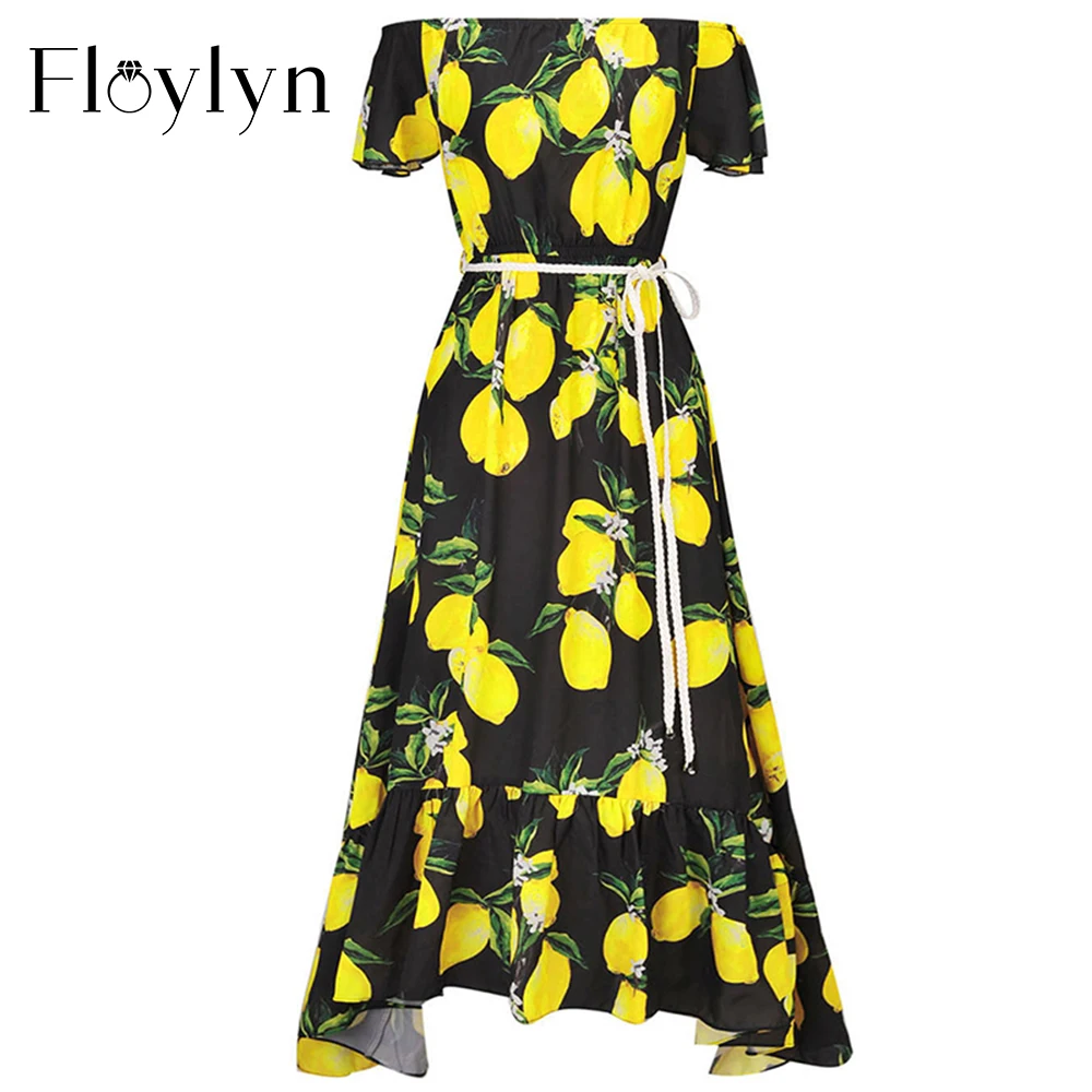 Floylyn 1950 s Limone Stampa Lungo Maxi Vestito 2017 Limone Bianco Nero  Vestito Estivo Abiti Vintage Da Donna Slash Neck Vestito Da Estate|maxi  dress|long maxi dresssummer dress - AliExpress