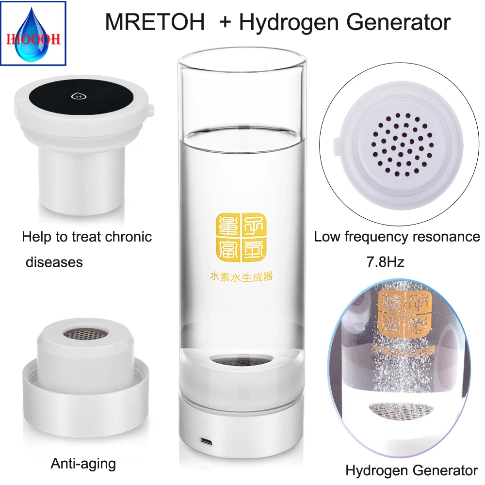 

7.8Hz Molecular Resonance Effect Technology water/MRET OH + Hydrogen rich generator USB Healthy smart cup 500mL H2 water bottle