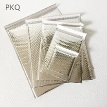 50 шт./лот, много размеров, серебристая алюминиевая пузырчатая упаковка, мягкие конверты, пузырчатая упаковка, подарочная упаковка из алюминиевой фольги