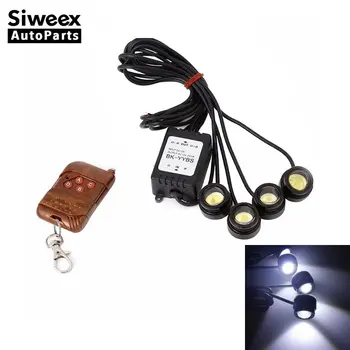 

4 In1 Kit DC 12V Hawkeye LED Eagle Eye Car Emergency Strobe Lights Reversing DRL White Lamp Wireless Remote Control