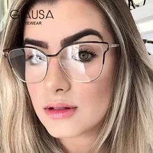 Оптические очки, оправа для женщин и мужчин, металлические линзы кошачий глаз, очки по рецепту, розовые корейские женские брендовые дизайнерские очки для близорукости