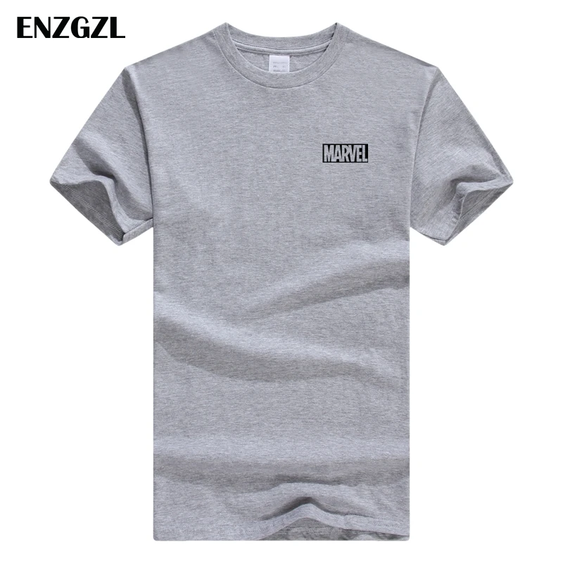 ENZGZL одежда летние футболки мужские MARVEL хлопок короткий рукав Футболка облегающая Мужская футболка с круглым вырезом XS S M L XL уличная одежда - Цвет: X-gray