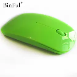 BinFul 2.4g беспроводное устройство оптическая мышь Мыши 7 цветов Ультра-тонкий мышь USB приемник для компьютера планшеты портативных ПК